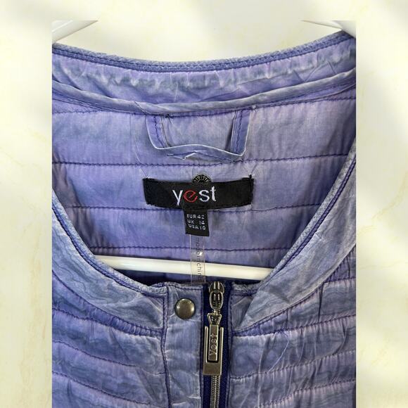Yest Purple Quilted Vest Women’s Size 10 Zip Front Puffer Lightweight Casual - Picture 2 of 3